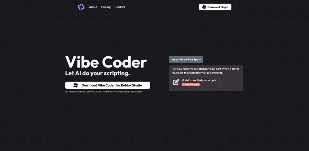 Roblox Vibe Coder screenshot